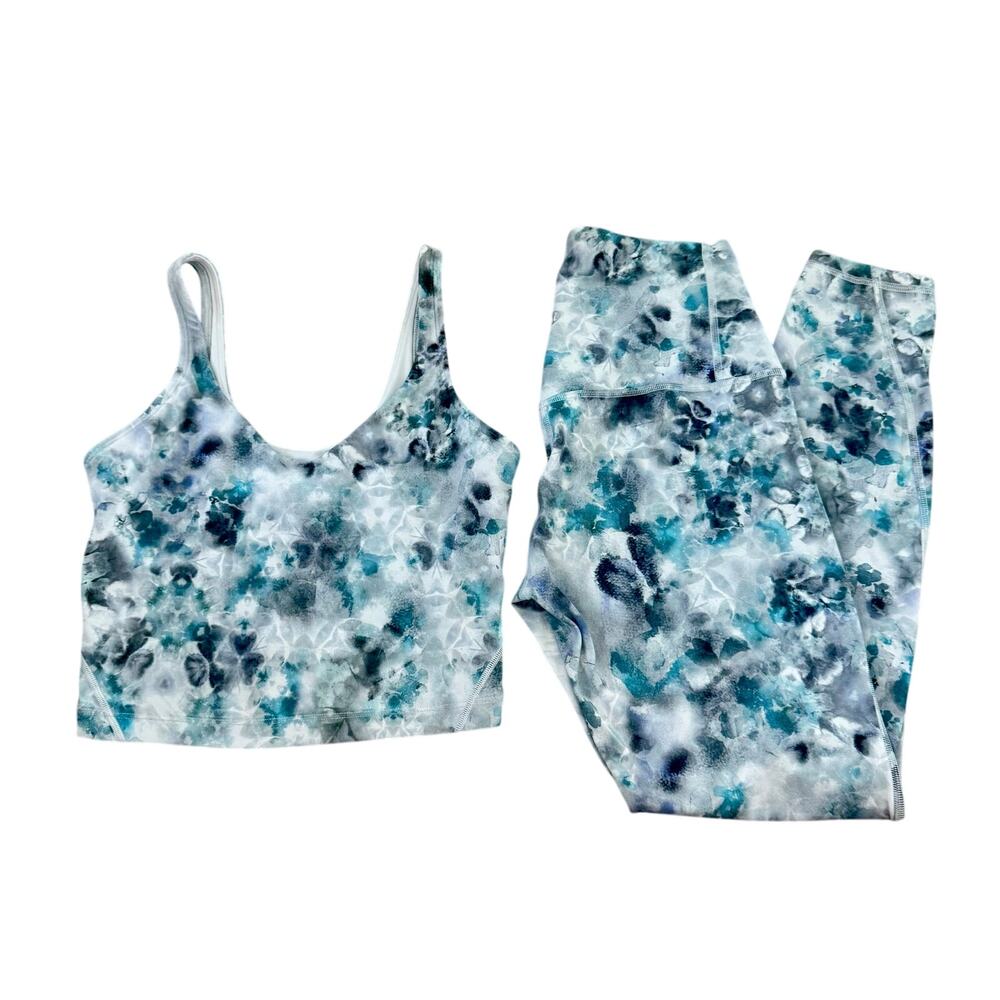Lululemon Align Workout Set Tank Top Size 4. High-Rise Leggings Size 6 Blue